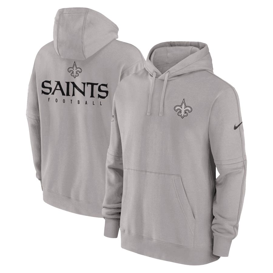 Men 2023 NFL New Orleans Saints grey Sweatshirt style 1->new orleans saints->NFL Jersey